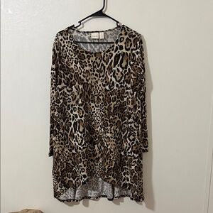 Chico's Brown Leopard Print Tunic Top